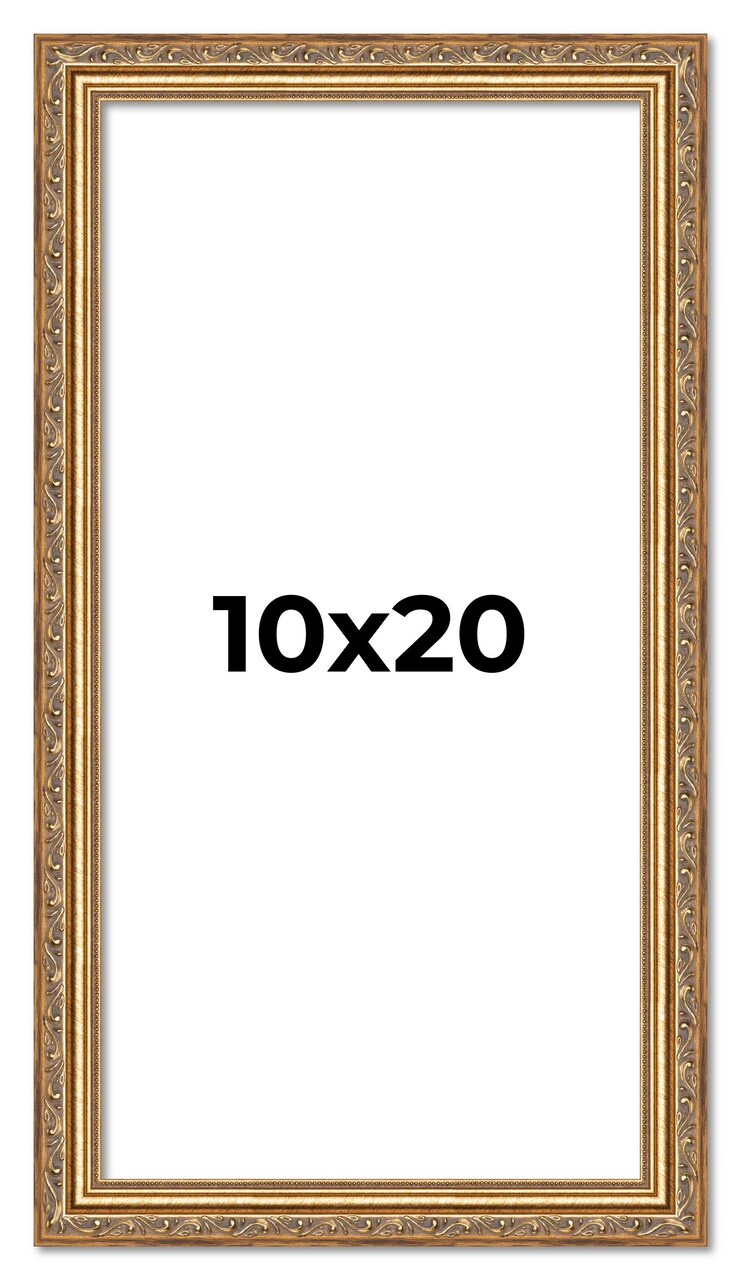 10x20 Museum-Quality Picture Frame with UV-Resistant Acrylic & Acid-Free Backing, Available in 4 Finishes - Gold, Silver, Bronze, and Black